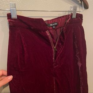 burgundy velvet madewell pants
